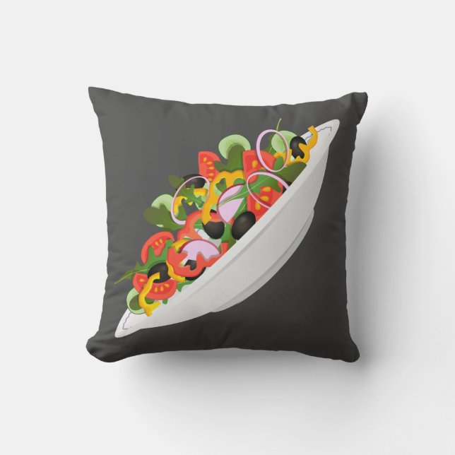 Eat more plants fresh salad motivation lettering cushion (Front)