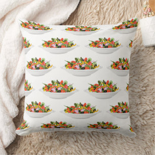 Eat more plants fresh salad motivation lettering cushion