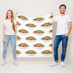 Eat more plants fresh salad motivation lettering fleece blanket