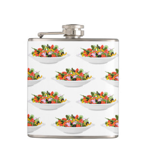Eat more plants fresh salad motivation lettering hip flask