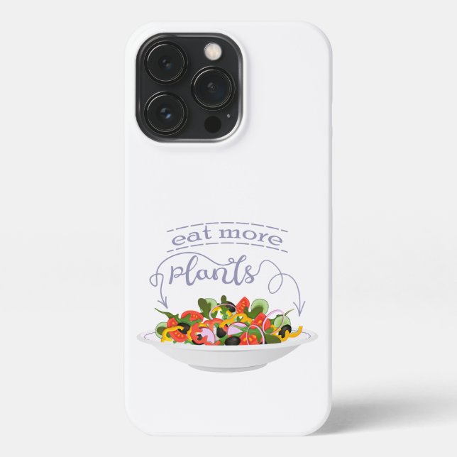 Eat more plants fresh salad motivation lettering iPhone case (Back)
