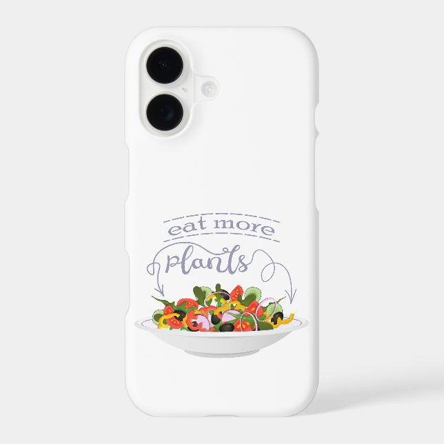 Eat more plants fresh salad motivation lettering iPhone case (Back)