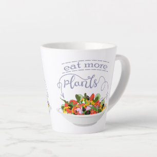 Eat more plants fresh salad motivation lettering latte mug