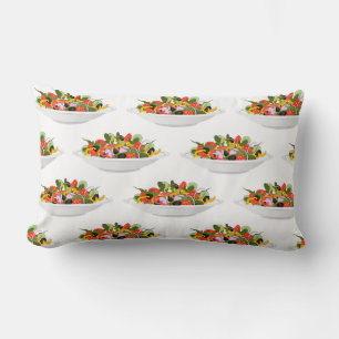 Eat more plants fresh salad motivation lettering lumbar cushion