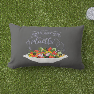 Eat more plants fresh salad motivation lettering lumbar cushion
