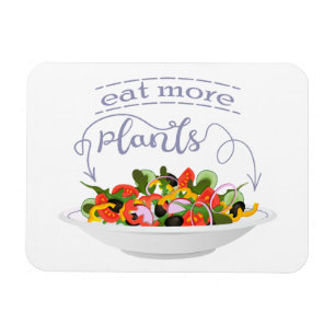 Eat more plants fresh salad motivation lettering magnet
