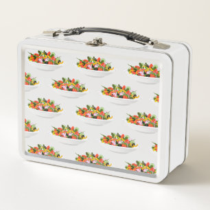 Eat more plants fresh salad motivation lettering metal lunch box