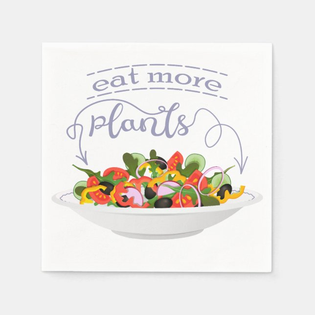 Eat more plants fresh salad motivation lettering napkin (Front)