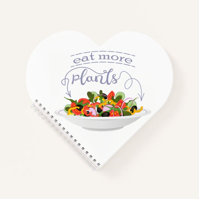 Eat more plants fresh salad motivation lettering notebook (Front)