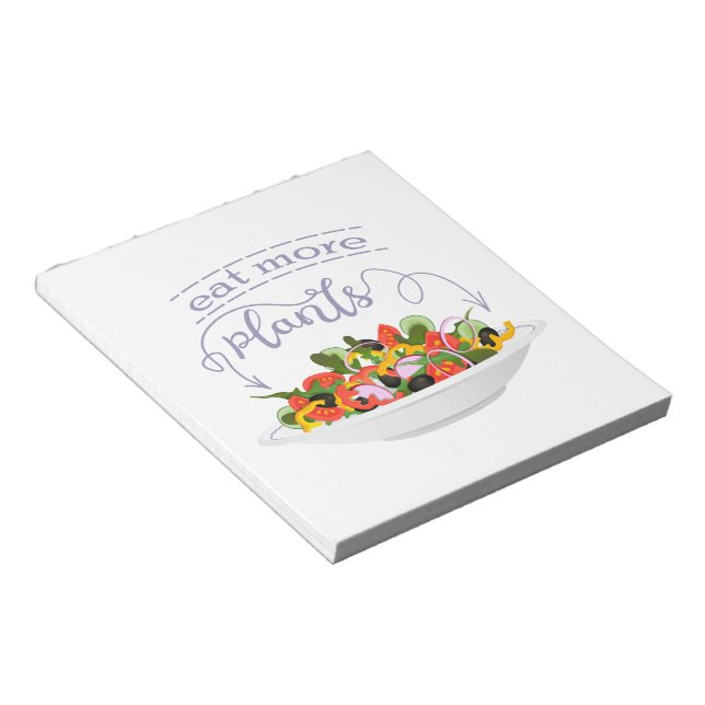 Eat more plants fresh salad motivation lettering notepad (Angled)