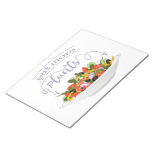 Eat more plants fresh salad motivation lettering notepad