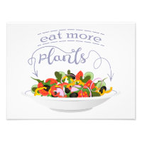 Eat more plants fresh salad motivation lettering