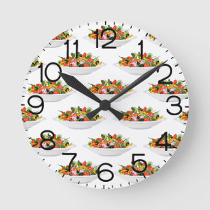 Eat more plants fresh salad motivation lettering round clock