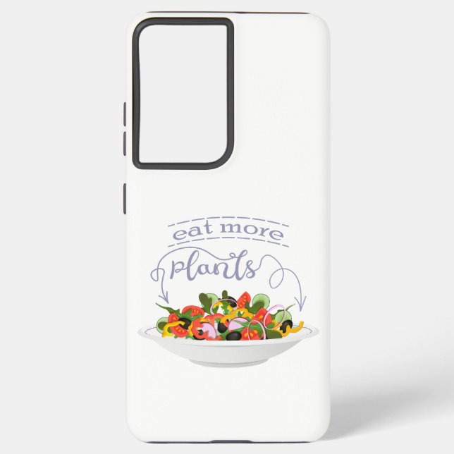 Eat more plants fresh salad motivation lettering samsung galaxy s21 ultra case (Back)