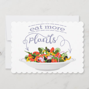 Eat more plants fresh salad motivation lettering save the date