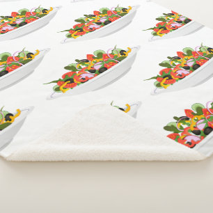 Eat more plants fresh salad motivation lettering sherpa blanket