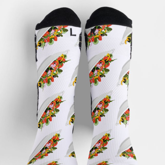 Eat more plants fresh salad motivation lettering socks (Top)