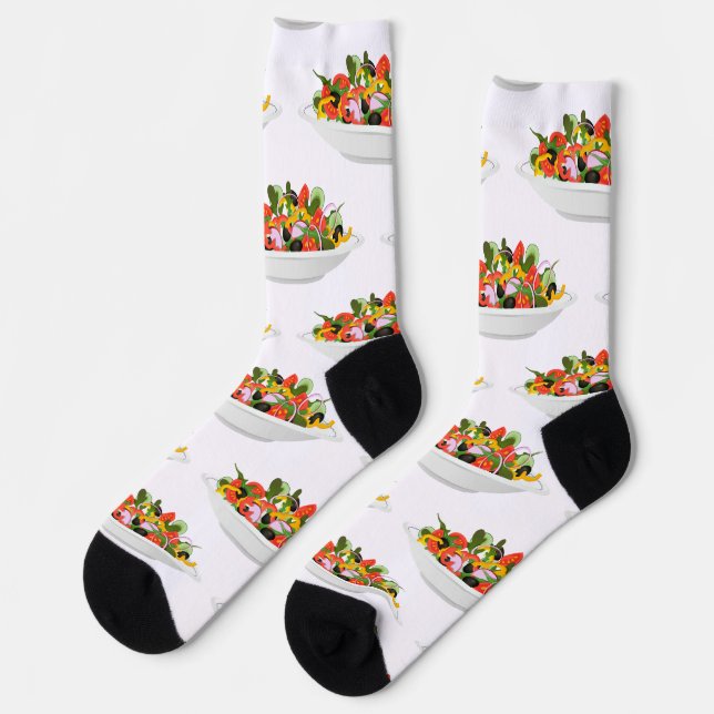 Eat more plants fresh salad motivation lettering socks (Left)