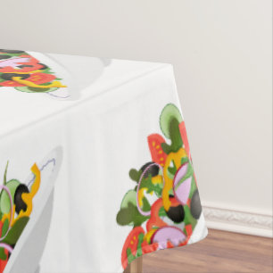 Eat more plants fresh salad motivation lettering tablecloth