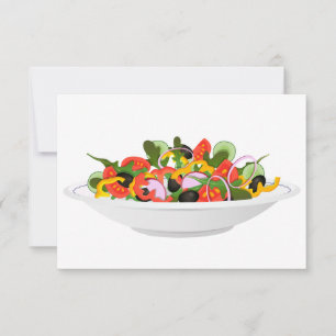 Eat more plants fresh salad motivation lettering thank you card
