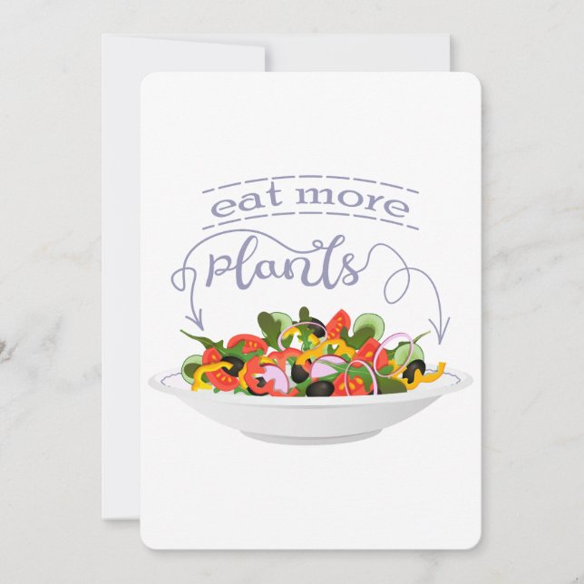 Eat more plants fresh salad motivation lettering thank you card (Front)