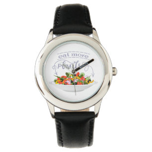 Eat more plants fresh salad motivation lettering watch