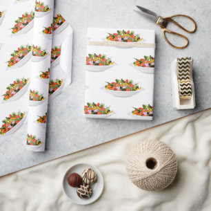 Eat more plants fresh salad motivation lettering wrapping paper