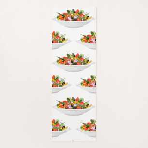 Eat more plants fresh salad motivation lettering yoga mat