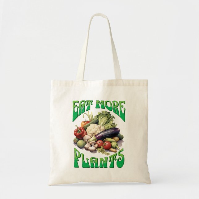 Eat More Plants Vegetarian Tote Bag (Front)