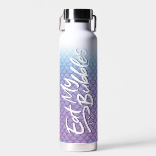 "Eat My Bubbles" Blue/Purple scales Swim Life Water Bottle