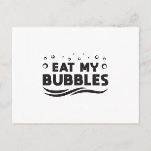Eat My Bubbles Swimming Swimmer Swim Water Pool Postcard