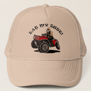 eat my dust, old man on 4 wheeler funny hats