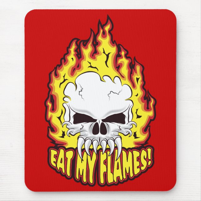 Eat My Flames Skull Mouse Pad (Front)