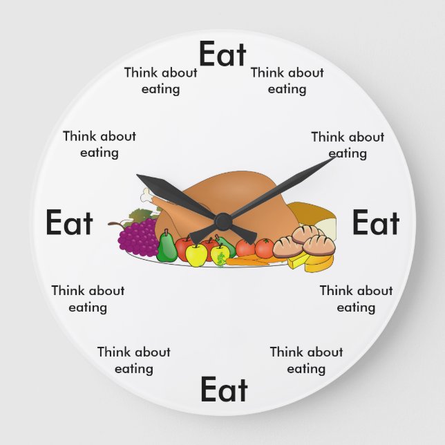 Eat O'Clock Round (Large) Wall Clock (Front)