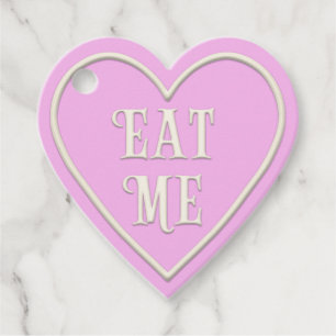 "Eat One" Tea Party Pink Heart Personalised Favour Tags