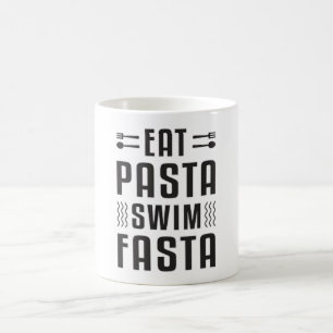 Eat Pasta Swim Fasta Swimming Swimmer Swim Pool Coffee Mug