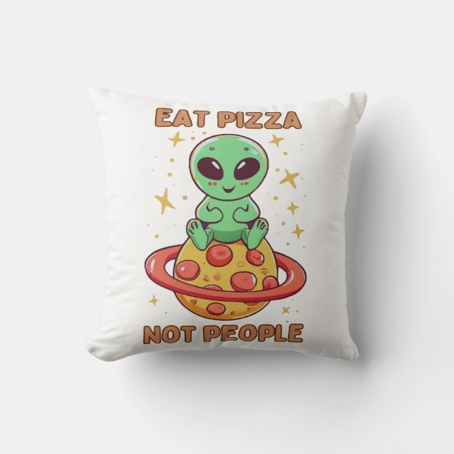 Eat pizza not people cushion (Front)