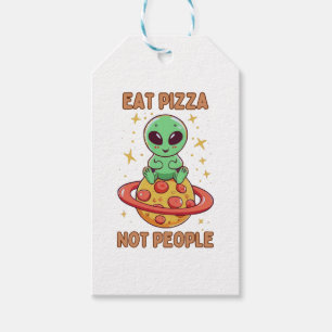 Eat pizza not people gift tags