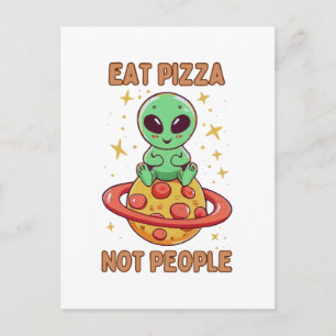 Eat pizza not people postcard