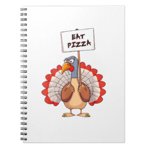 Eat Pizza Turkey Thanksgiving Adult Vegan Funny Notebook