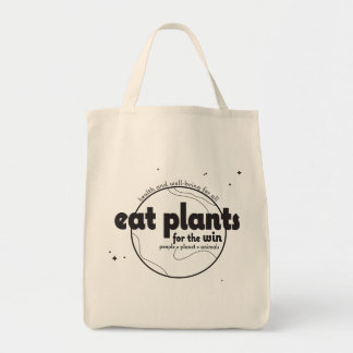 Eat Plants for the Win - Grocery Tote Bag