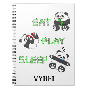 Eat Play Sleep Cute Baby Panda Comfortable Life Notebook