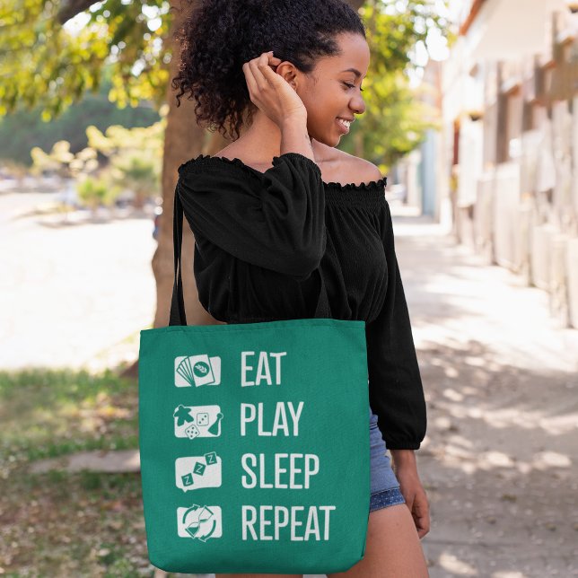 Eat-Play-Sleep-Repeat Board Games Tote Bag (Creator Uploaded)