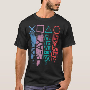 Eat Play Sleep Repeat Gamer Retro Gaming T-Shirt