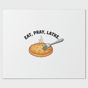 Eat Pray Latke Jewish Hanukkah Latke Lovers Wrapping Paper