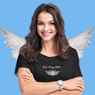 Eat. Pray. Ride. motorcycle t-shirt black