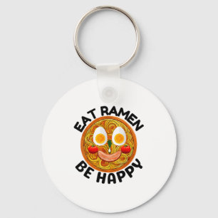Eat Ramen Be Happy Kawaii Style Funny Japanese Ani Key Ring