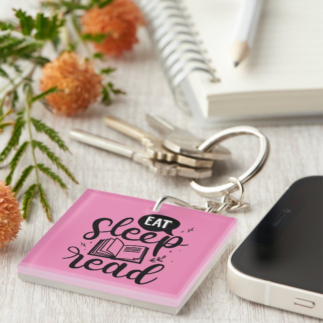 Eat Read Sleep Book Lover Key Ring (Front Right)
