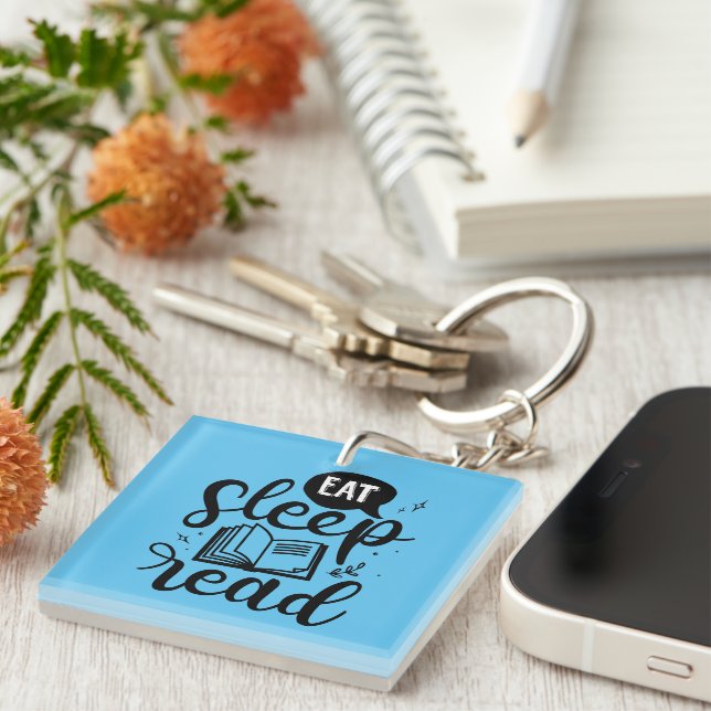Eat Read Sleep Book Lover Key Ring (Front Right)