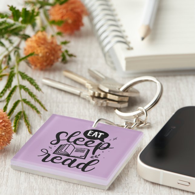 Eat Read Sleep Book Lover Key Ring (Front Right)
